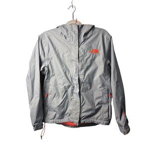 The North Face Women Medium Gray HyVent Windbreaker Hooded Full Zip Jacket Lined